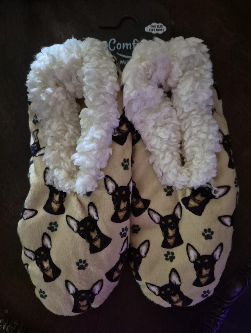 Slippers Chihuahua blk/tan NWT